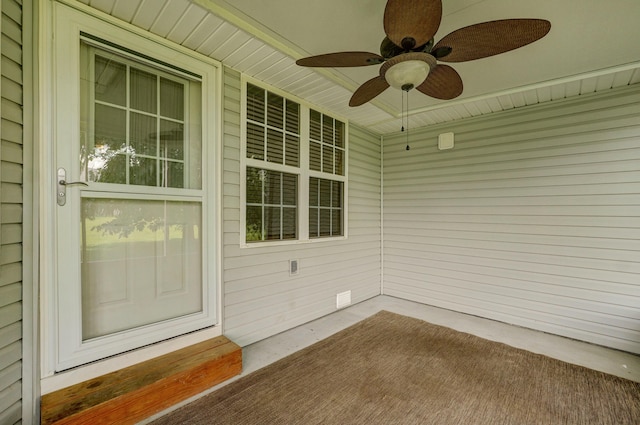 409 Ace Ct, Nixa, MO 65714 - doorway to property with a ceiling fan and a porch