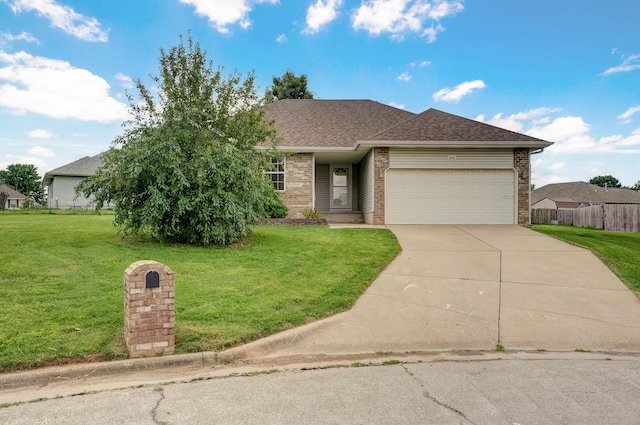 409 Ace Ct, Nixa, MO 65714 - view of front of house featuring brick siding, a garage, concrete driveway, and a shingled roof