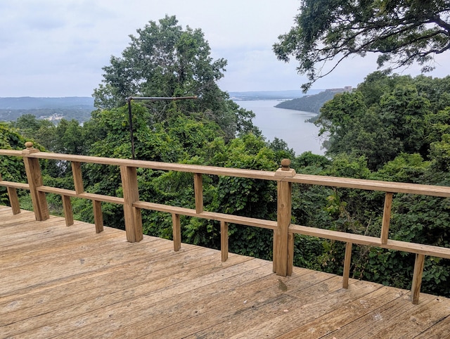 55 Cricket Hill Ln, Lampe, MO 65681 - wooden deck with a water view