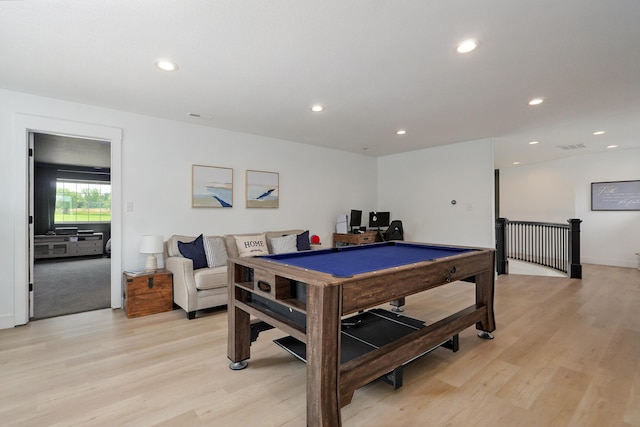 1373 E River Oak Dr, Springfield, MO 65803 - game room with light wood-type flooring, recessed lighting, and billiards table