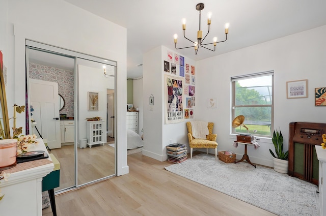 1373 E River Oak Dr, Springfield, MO 65803 - living area with light wood-type flooring and a chandelier