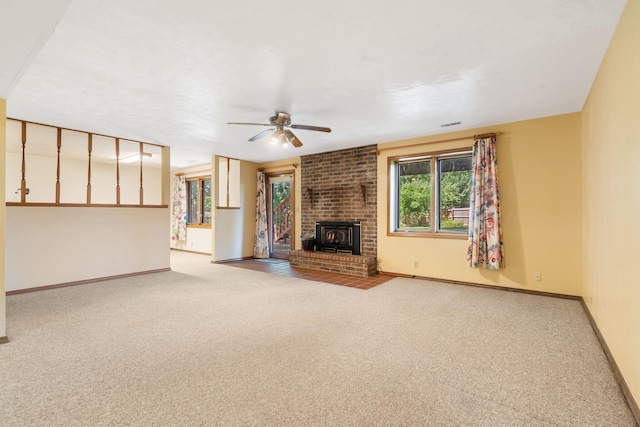 401 N Niangua Dr, Nixa, MO 65714 - unfurnished living room with ceiling fan and carpet