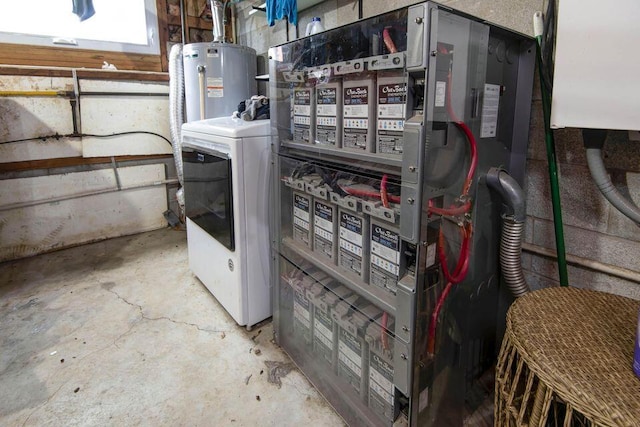 637 State Highway Kk, Cedar Creek, MO 65627 - utility room with washer / clothes dryer and water heater
