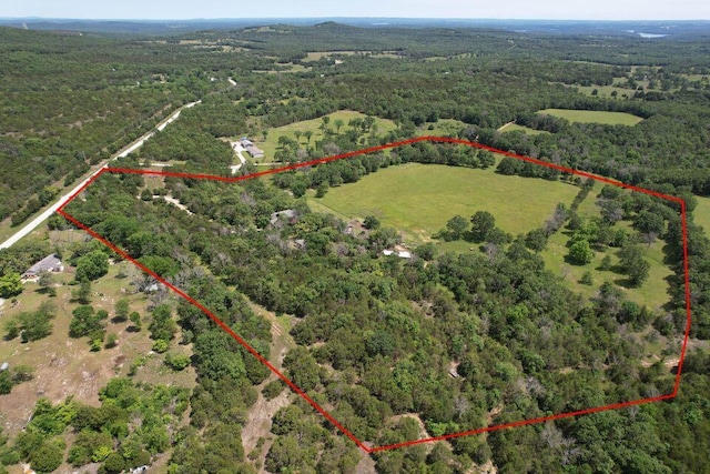 637 State Highway Kk, Cedar Creek, MO 65627 - aerial view of property and surrounding area featuring property parcel outlined