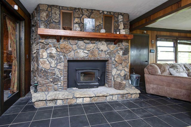 637 State Highway Kk, Cedar Creek, MO 65627 - detailed view of a textured ceiling and wood walls