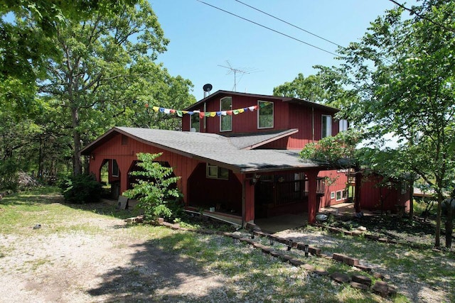 637 State Highway Kk, Cedar Creek, MO 65627 - rear view of property with a shingled roof