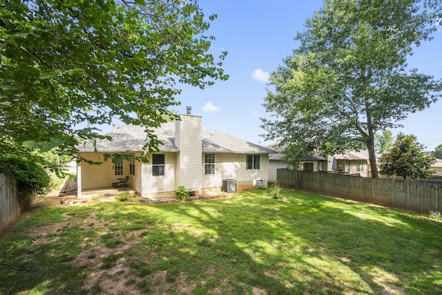 4105 S Oak Ave, Springfield, MO 65804 - rear view of property with a fenced backyard and a chimney