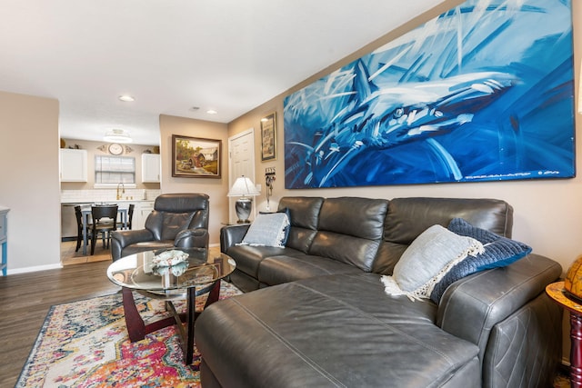 128 Knowledge Ave Unit 2, Branson, MO 65616 - living area with wood finished floors and recessed lighting
