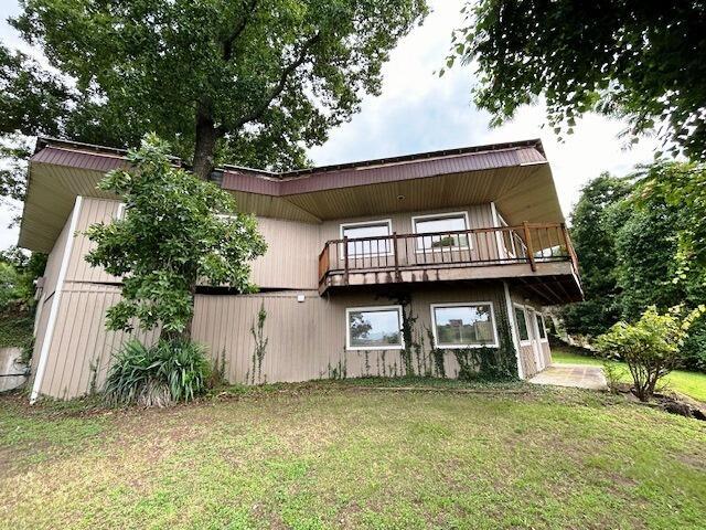 9387 State Highway 13, Kimberling City, MO 65686 - back of property featuring a balcony and a yard