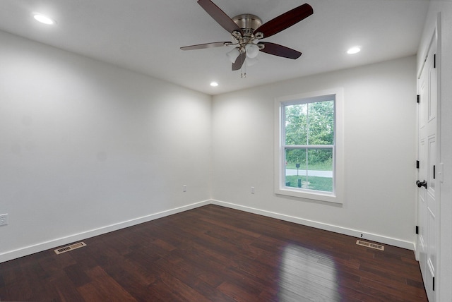753 S Elm Rd, Marshfield, MO 65706 - unfurnished room with wood finished floors, a ceiling fan, and recessed lighting