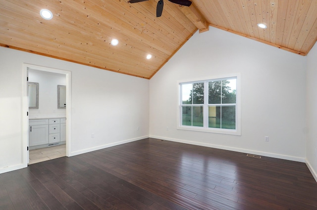 753 S Elm Rd, Marshfield, MO 65706 - empty room featuring ceiling fan, wood ceiling, recessed lighting, and hardwood / wood-style floors