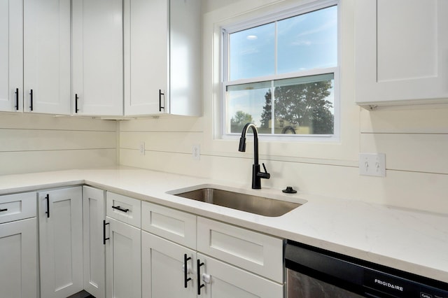753 S Elm Rd, Marshfield, MO 65706 - kitchen featuring dishwasher, white cabinets, and light stone countertops