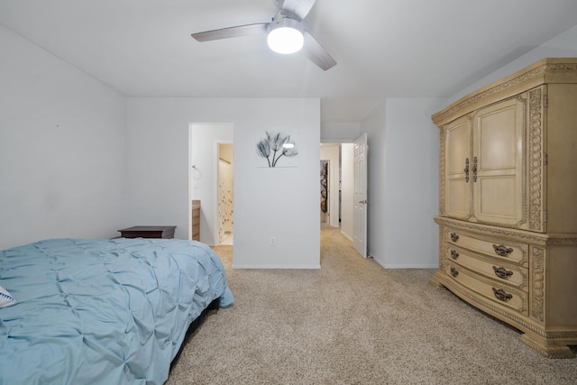 103 Fawn Trl, Neosho, MO 64850 - bedroom with light carpet, a ceiling fan, and ensuite bath