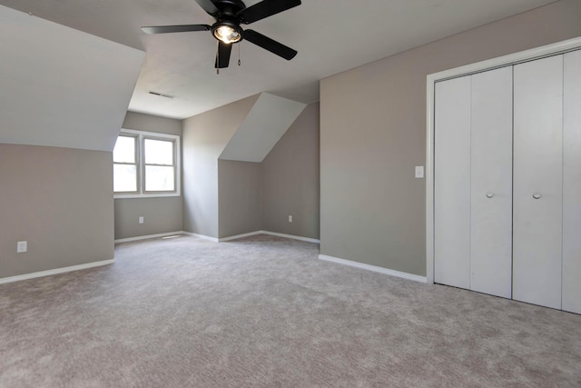 3229 W Hanover St, Springfield, MO 65807 - additional living space with a ceiling fan, carpet, and vaulted ceiling