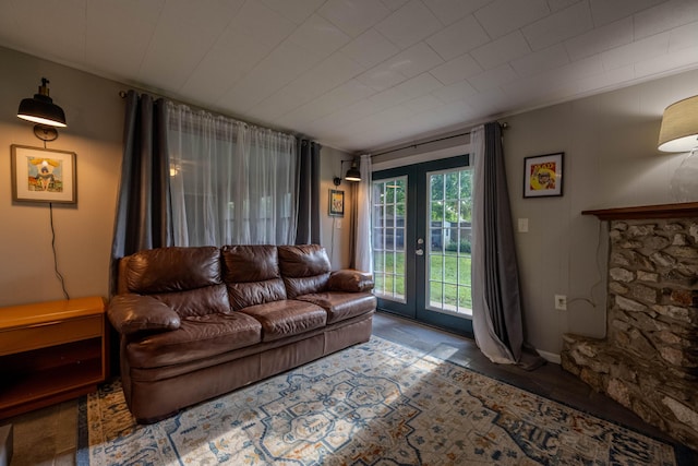 1119 S Cedarbrook Ave, Springfield, MO 65804 - living area with french doors and wood finished floors