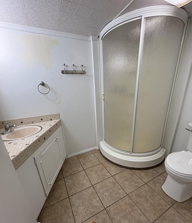 311 Crestwood Dr, Neosho, MO 64850 - full bath with a stall shower, vanity, and tile patterned floors