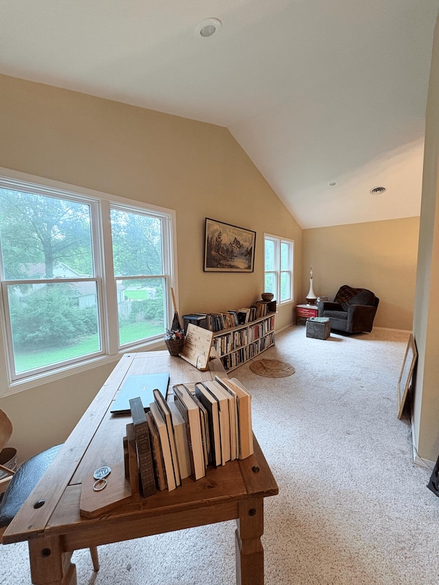 2412 S Camber Ave, Springfield, MO 65809 - carpeted living area with vaulted ceiling