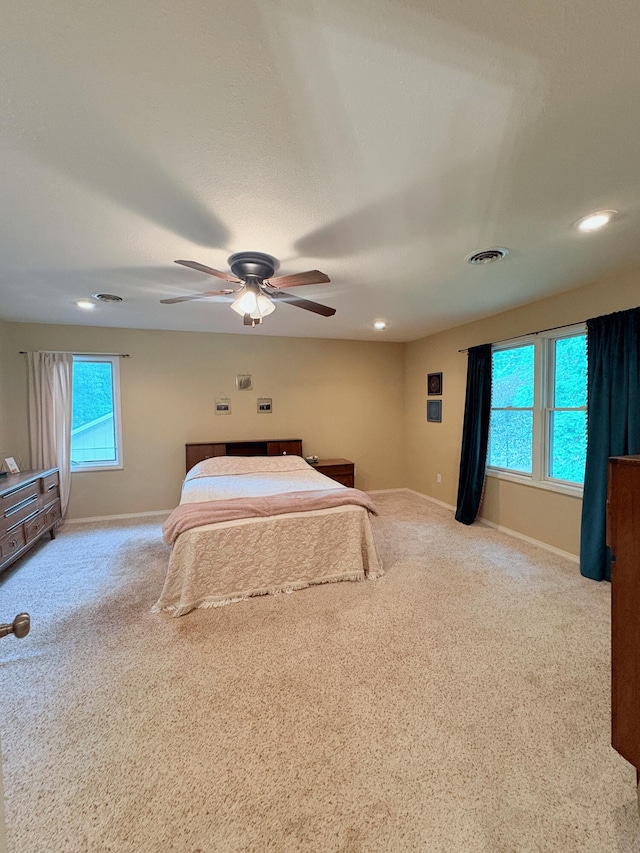 2412 S Camber Ave, Springfield, MO 65809 - bedroom with carpet flooring, recessed lighting, and ceiling fan