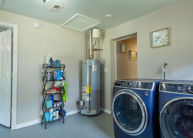 1050 S Glenn Ave, Springfield, MO 65802 - laundry area with gas water heater and washer and clothes dryer