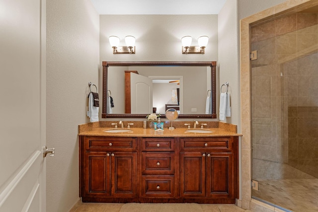 128 Mulligan Ct, Branson, MO 65616 - full bath featuring double vanity and a shower stall