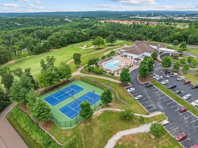 128 Mulligan Ct, Branson, MO 65616 - bird's eye view of a local golf course and a pool area