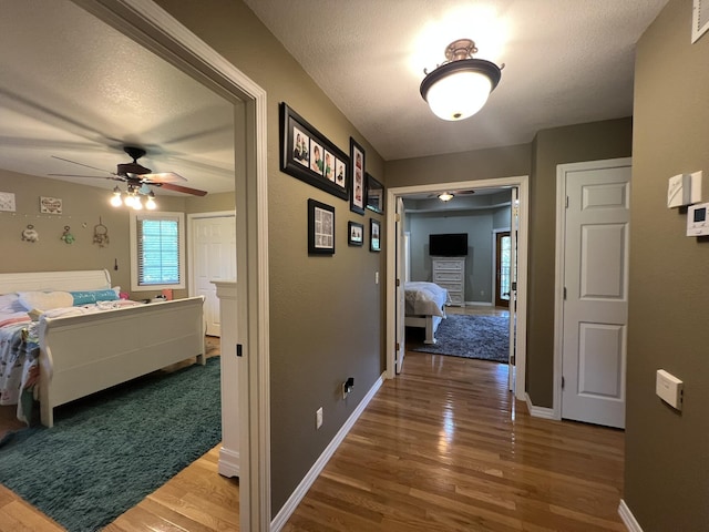 7876 County Road 3400, Mountain View, MO 65548 - hallway with wood finished floors and a textured ceiling