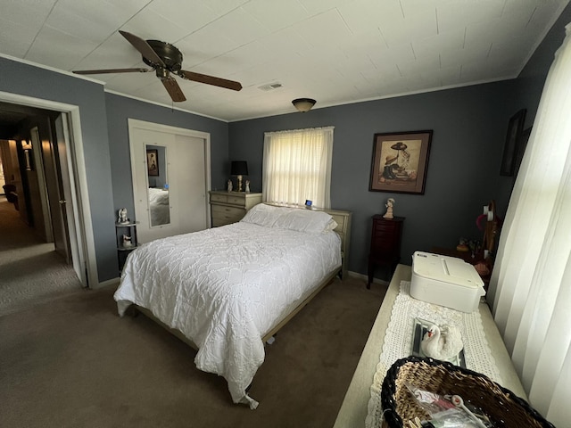 2039 US Highway 65, Buffalo, MO 65622 - carpeted bedroom featuring crown molding and a ceiling fan