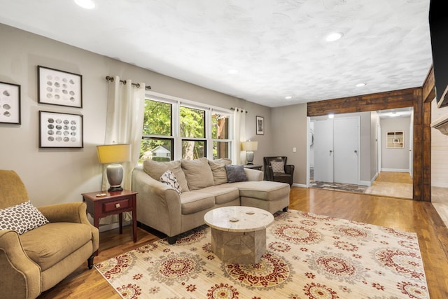 3430 S Elmview Ave, Springfield, MO 65804 - living area featuring wood finished floors and recessed lighting