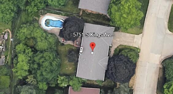 5751 S Kings Ave, Springfield, MO 65810 - aerial view of property and surrounding area