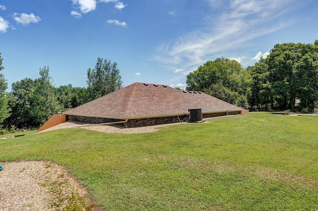 1360 Johnson Rd, Sparta, MO 65753 - view of property exterior with a yard and roof with shingles