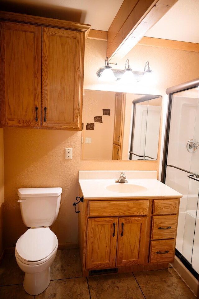 20816 Valley View Trl, Wheatland, MO 65779 - bathroom with vanity, tile patterned flooring, and a shower