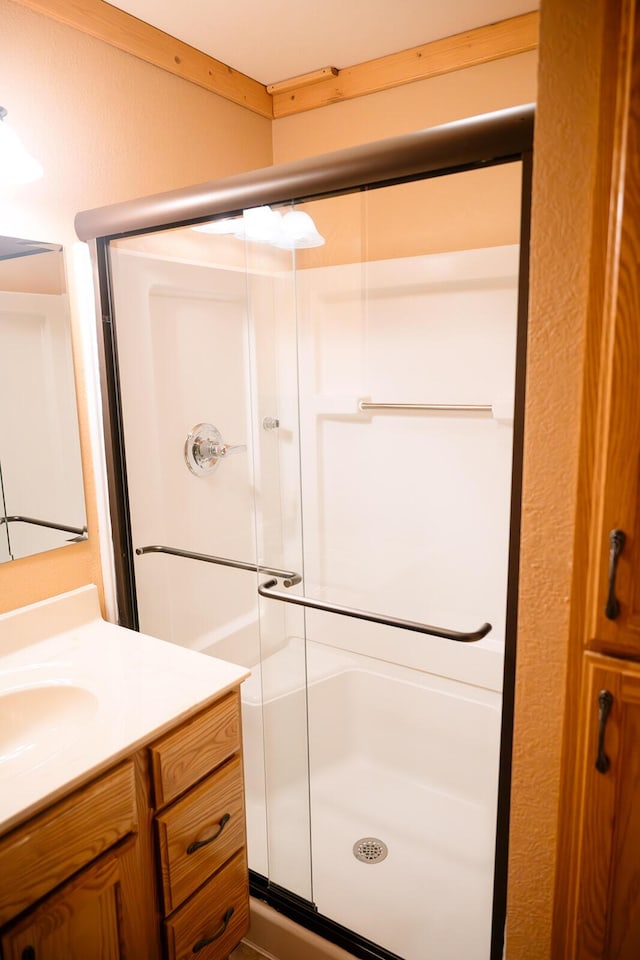 20816 Valley View Trl, Wheatland, MO 65779 - full bathroom with vanity and a shower stall