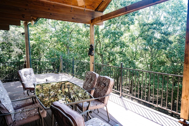 20816 Valley View Trl, Wheatland, MO 65779 - wooden deck featuring outdoor dining area