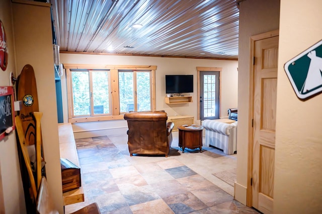 20816 Valley View Trl, Wheatland, MO 65779 - living area featuring wooden ceiling