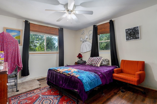 528 N Locust St, Marshfield, MO 65706 - bedroom featuring wood finished floors and a ceiling fan