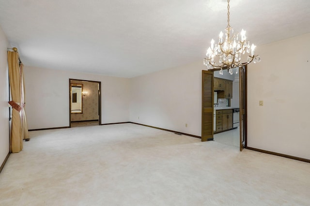 3520 E Carol Dr, Springfield, MO 65809 - empty room featuring light colored carpet and a chandelier