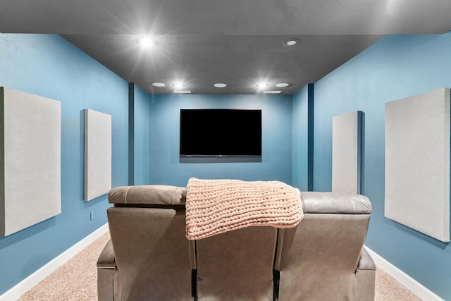 6421 S Valley Brook Ct, Springfield, MO 65810 - carpeted home theater room featuring baseboards and recessed lighting
