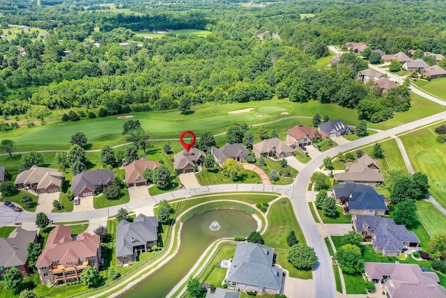 6421 S Valley Brook Ct, Springfield, MO 65810 - aerial perspective of suburban area with a golf course and a heavily wooded area