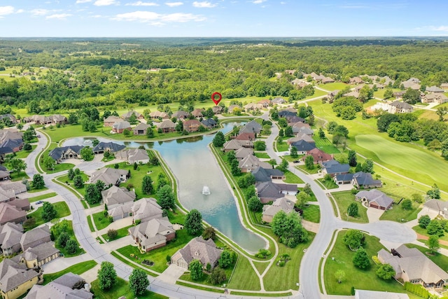 6421 S Valley Brook Ct, Springfield, MO 65810 - aerial view of residential area with a nearby body of water and a forest
