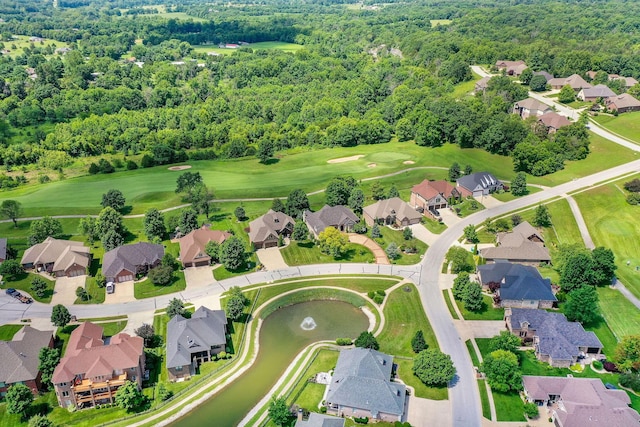 6421 S Valley Brook Ct, Springfield, MO 65810 - aerial perspective of suburban area featuring a golf club and a heavily wooded area
