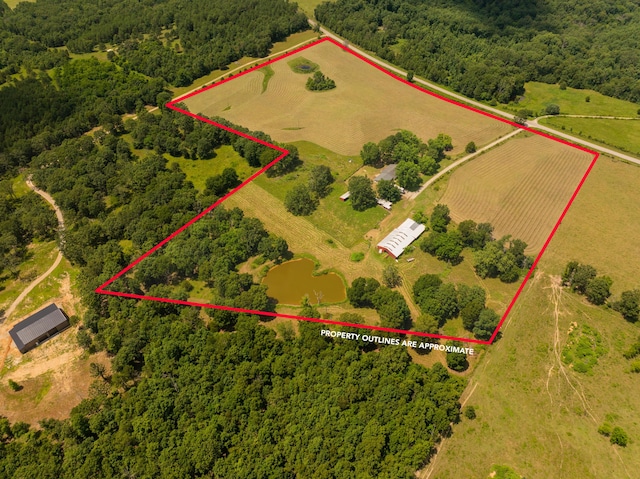 2080 State Route 14, West Plains, MO 65775 - overview of rural landscape with property parcel outlined