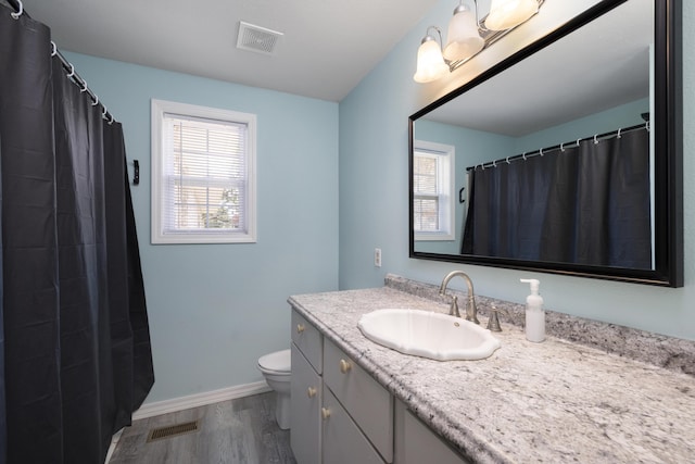 2080 State Route 14, West Plains, MO 65775 - bathroom featuring healthy amount of natural light, vanity, wood finished floors, and a shower with curtain