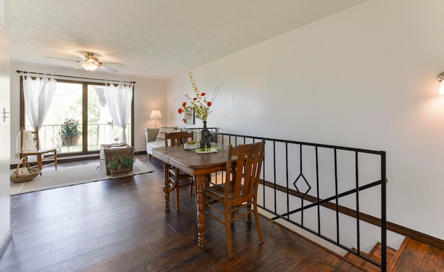 9755 State Highway 13, Kimberling City, MO 65686 - dining room featuring ceiling fan and wood finished floors