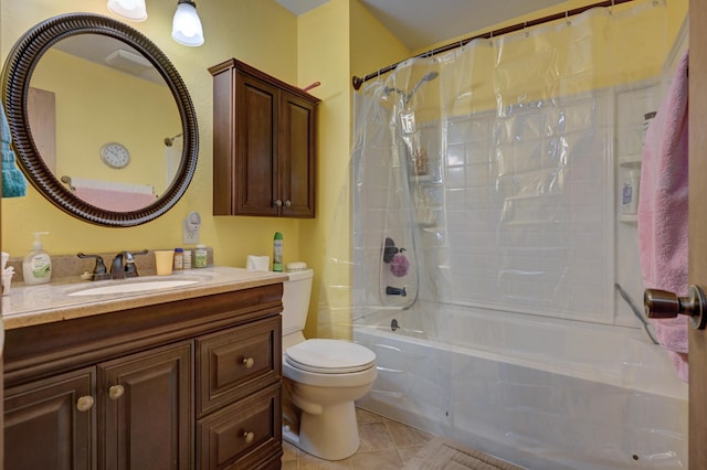 2148 Carrie St, Carthage, MO 64836 - bathroom with vanity, shower / bath combination with curtain, and tile patterned flooring