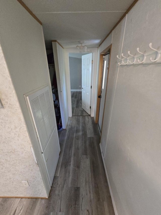 4662 S 30th Rd, Fair Play, MO 65649 - hallway featuring dark wood-type flooring and a heating unit