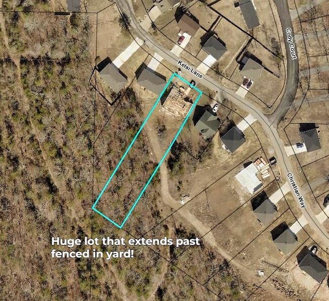 237 Kelsi Ln, Branson, MO 65616 - aerial overview of property's location with property parcel outlined