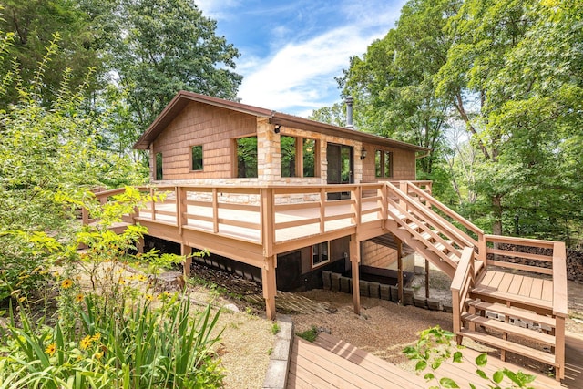 537 Watson Rd, Branson, MO 65616 - wooden deck with stairway