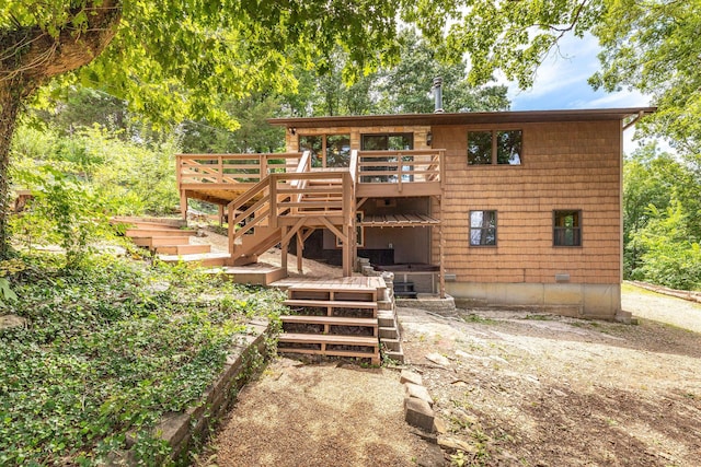 537 Watson Rd, Branson, MO 65616 - back of house featuring a wooden deck and stairway