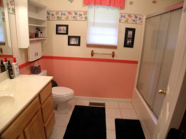 131 Sweetbriar Dr, Marshfield, MO 65706 - bathroom with vanity, tile patterned flooring, and combined bath / shower with glass door