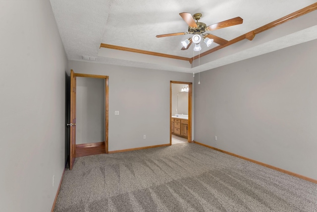 2155 W Vincent St, Springfield, MO 65810 - unfurnished room with a raised ceiling, ceiling fan, light carpet, and ornamental molding